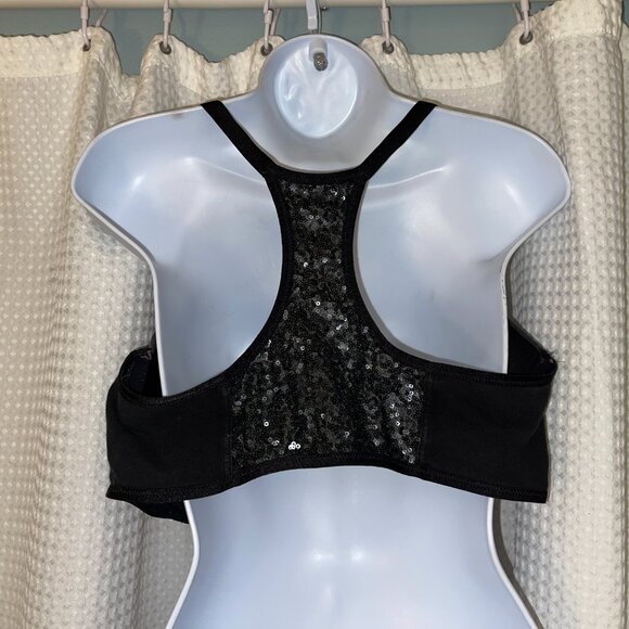 Victoria’s Secret Black Sequin Racerback Bra 40DD Perfect Coverage - Picture 2 of 3